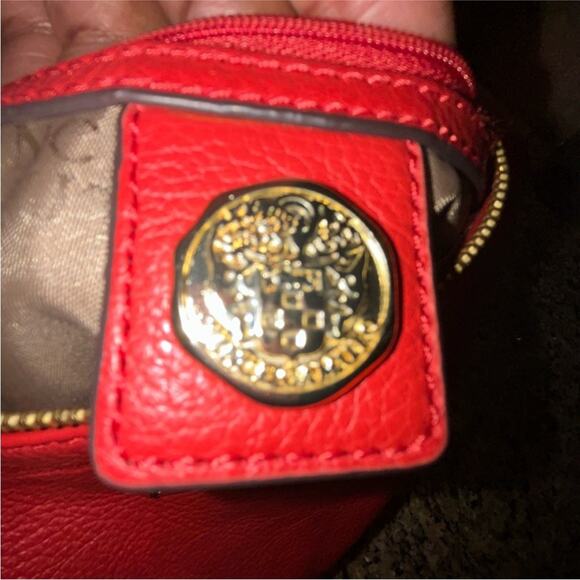 Vince Camuto Red Leather Women's Shoulder Handbag w dust bag - Picture 5 of 7